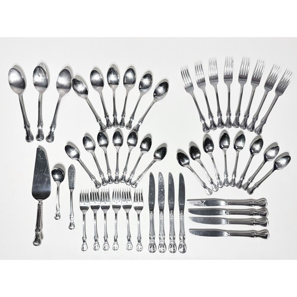 VTG 60s Reed & Barton Flatware 49 Set MODERN PROVINCIAL Mirrorstele Stainless